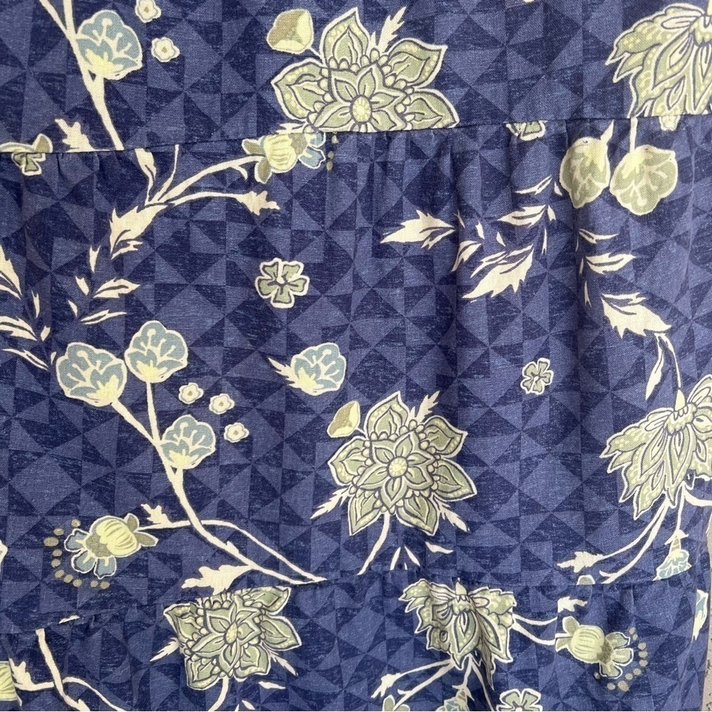 Sonoma Linen Blend Floral Midi Maxi Sundress Blue Sleeveless Small - Picture 6 of 12